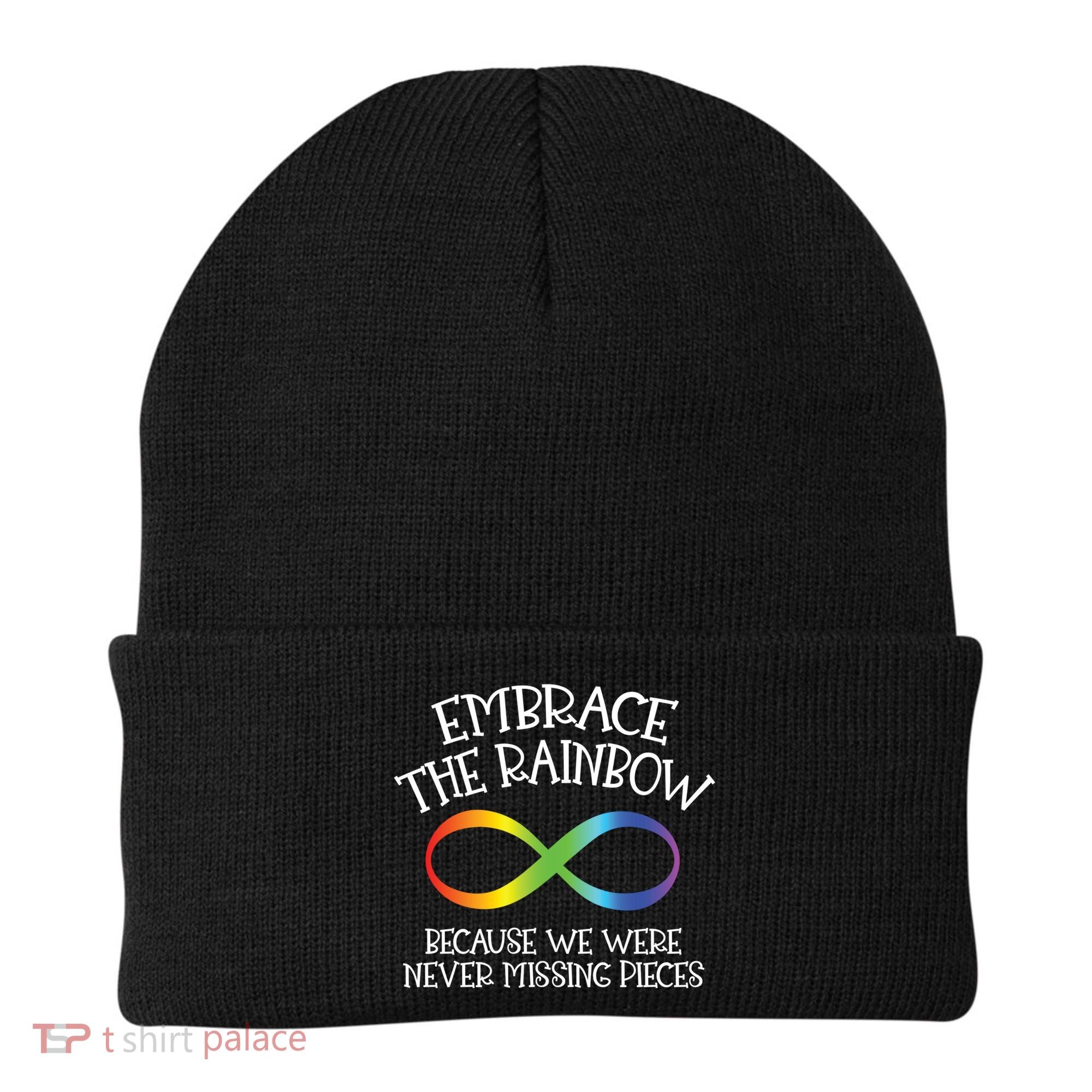 Autism Awareness Embrace The Rainbow Infinity Anti Puzzle Gift Beanie