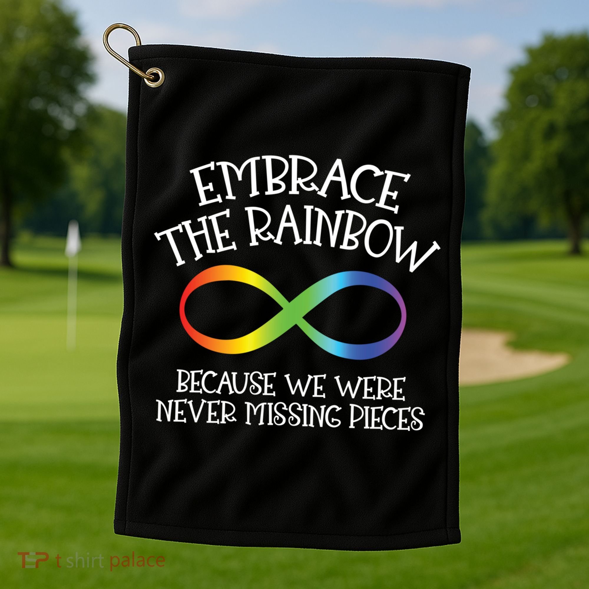 Autism Awareness Embrace The Rainbow Infinity Anti Puzzle Gift Golf Towel