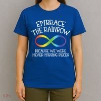 Autism Awareness Embrace The Rainbow Infinity Anti Puzzle Gift T-Shirt thumb 4