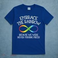 Autism Awareness Embrace The Rainbow Infinity Anti Puzzle Gift T-Shirt thumb 5