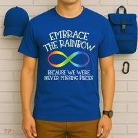 Autism Awareness Embrace The Rainbow Infinity Anti Puzzle Gift T-Shirt thumb 6