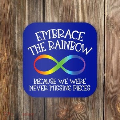 Autism Awareness Embrace The Rainbow Infinity Anti Puzzle Gift Coaster