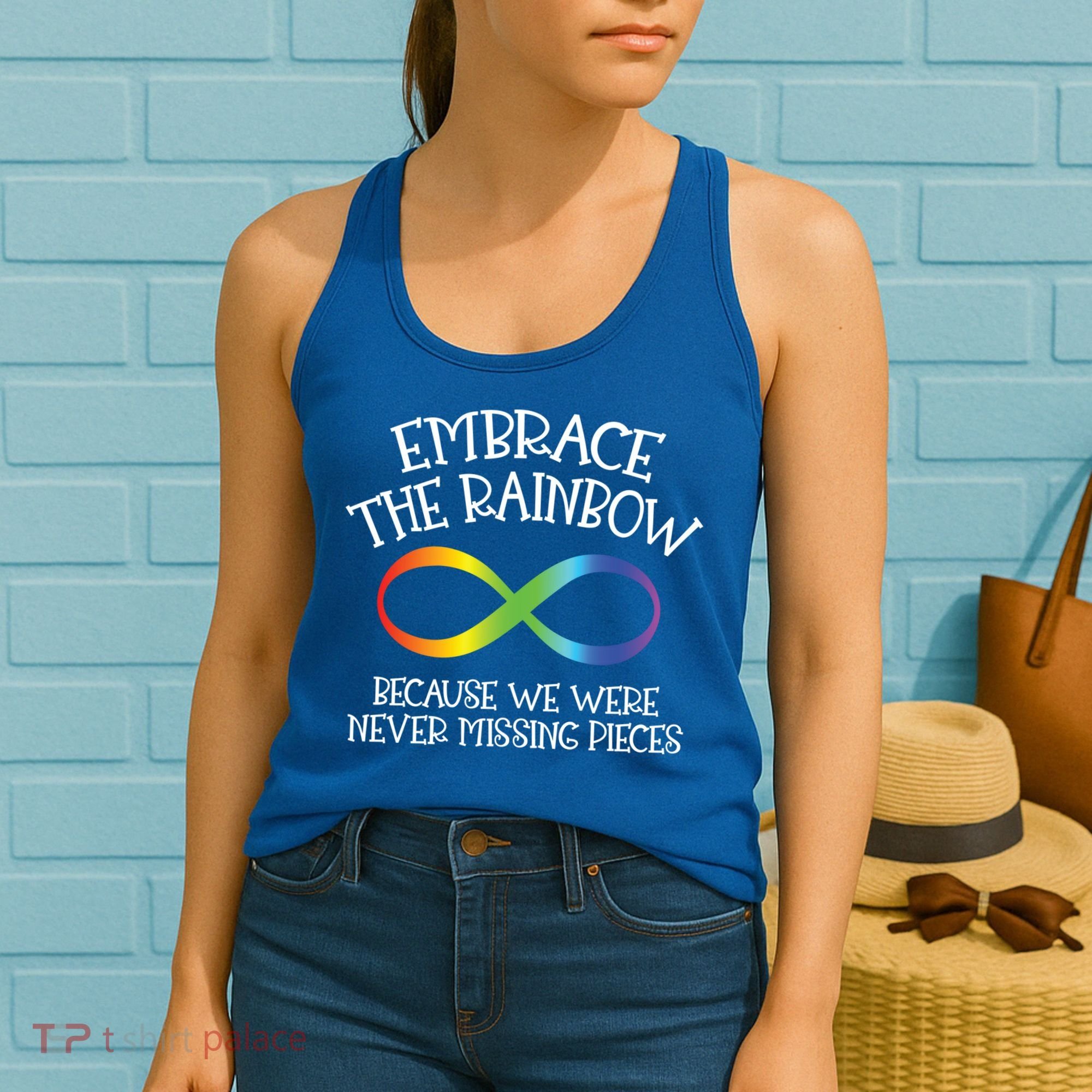 Autism Awareness Embrace The Rainbow Infinity Anti Puzzle Gift Women's Tank Top