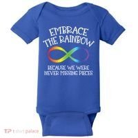 Autism Awareness Embrace The Rainbow Infinity Anti Puzzle Gift Baby Bodysuit thumb 0