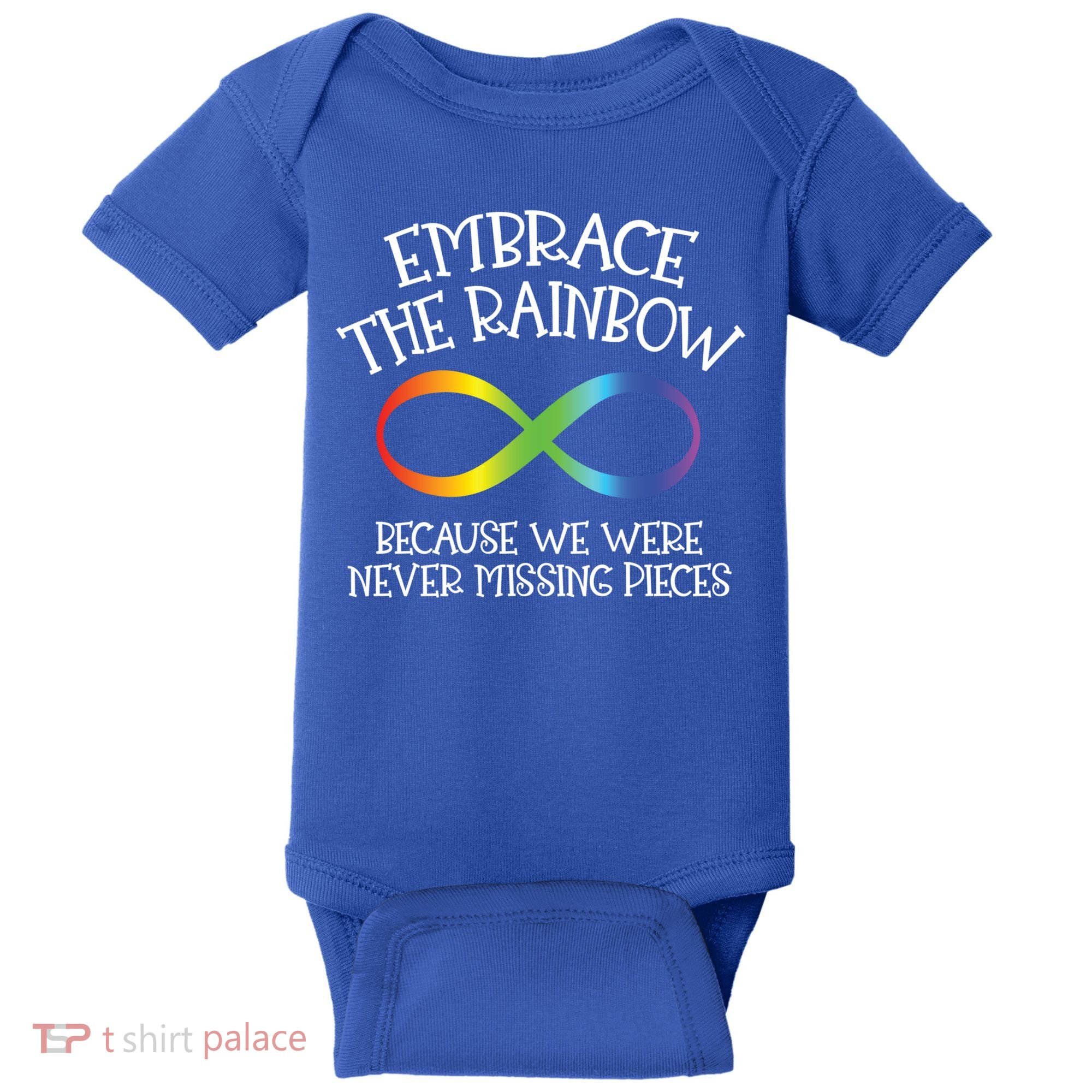 Autism Awareness Embrace The Rainbow Infinity Anti Puzzle Gift Baby Bodysuit