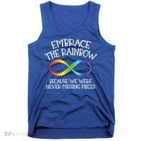 Autism Awareness Embrace The Rainbow Infinity Anti Puzzle Gift Tank Top thumb 0