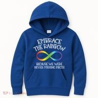 Autism Awareness Embrace The Rainbow Infinity Anti Puzzle Gift Kids Hoodie thumb 0