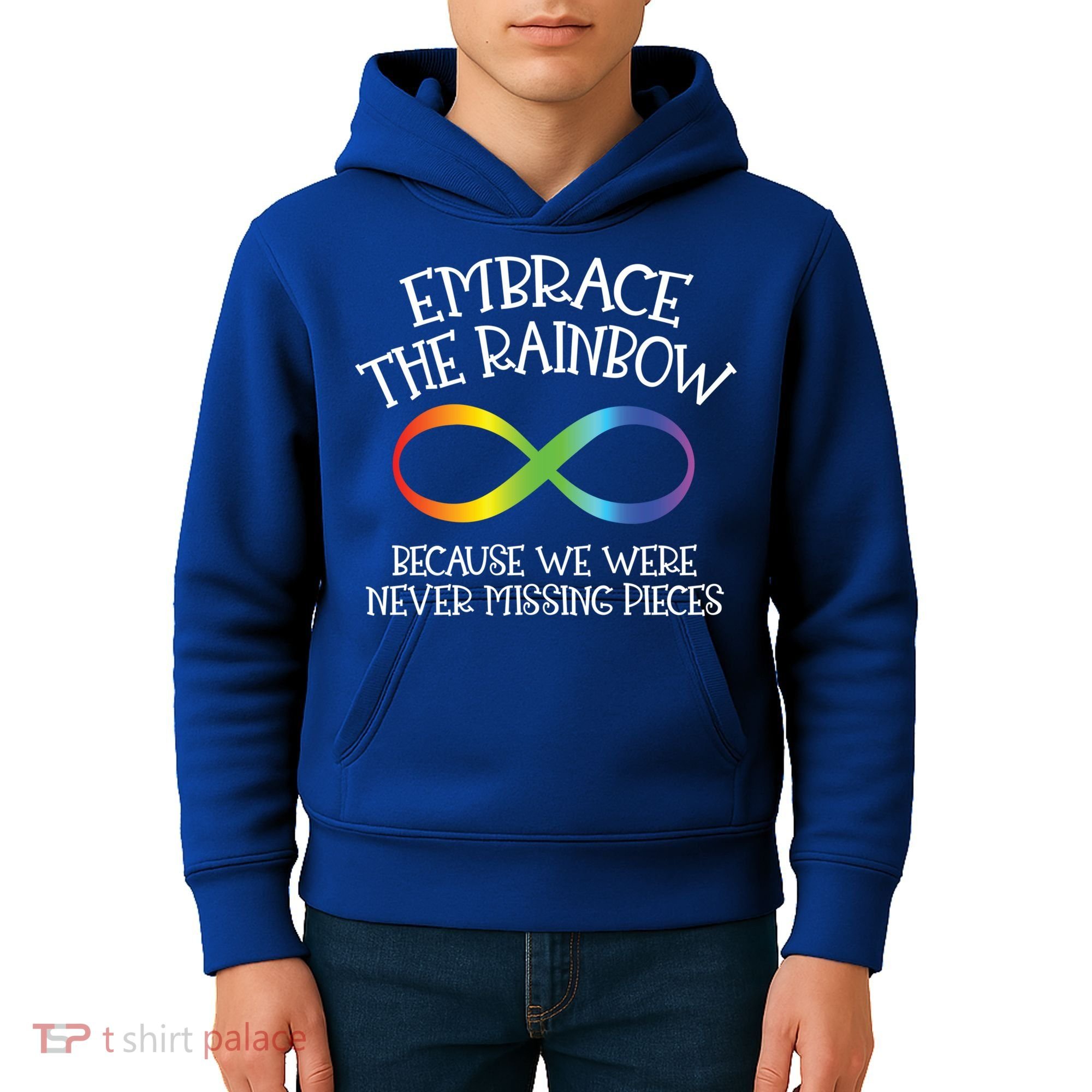 Autism Awareness Embrace The Rainbow Infinity Anti Puzzle Gift Kids Hoodie