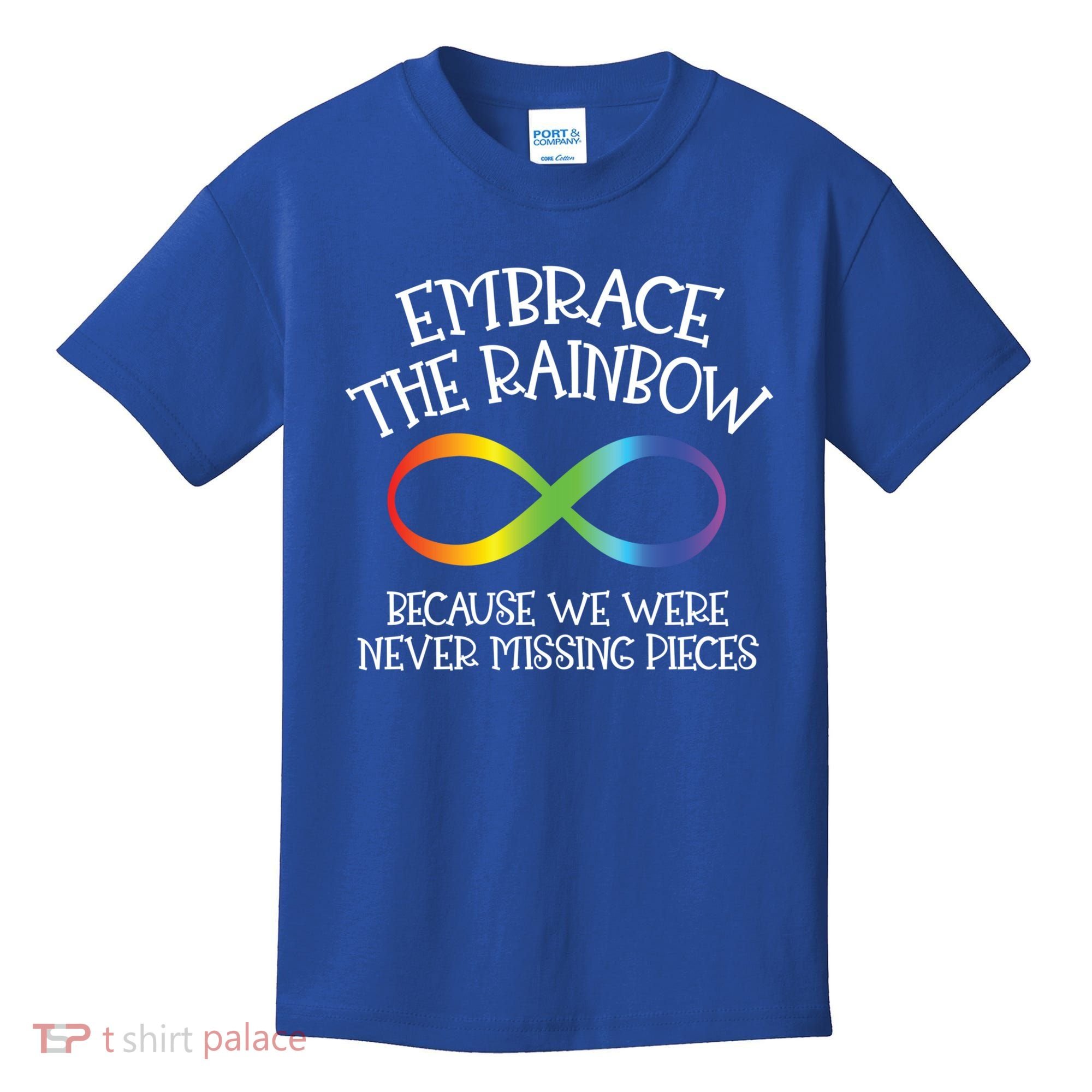 Autism Awareness Embrace The Rainbow Infinity Anti Puzzle Gift Kids T-Shirt