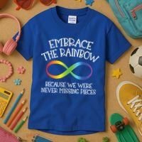 Autism Awareness Embrace The Rainbow Infinity Anti Puzzle Gift Kids T-Shirt thumb 3
