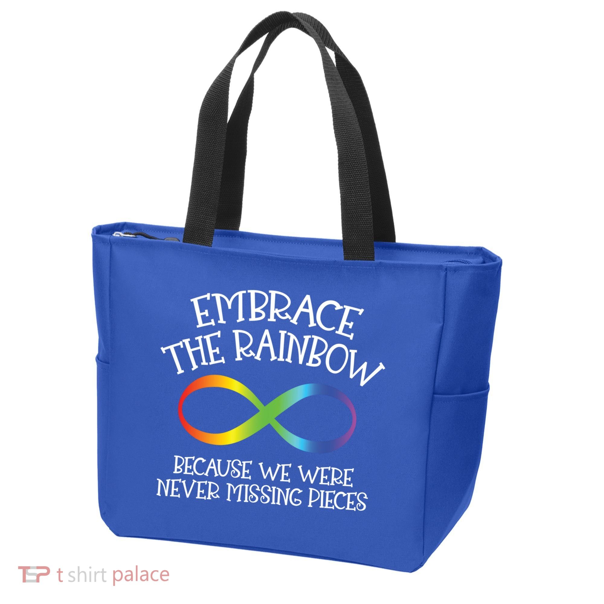 Autism Awareness Embrace The Rainbow Infinity Anti Puzzle Gift Tote Bag