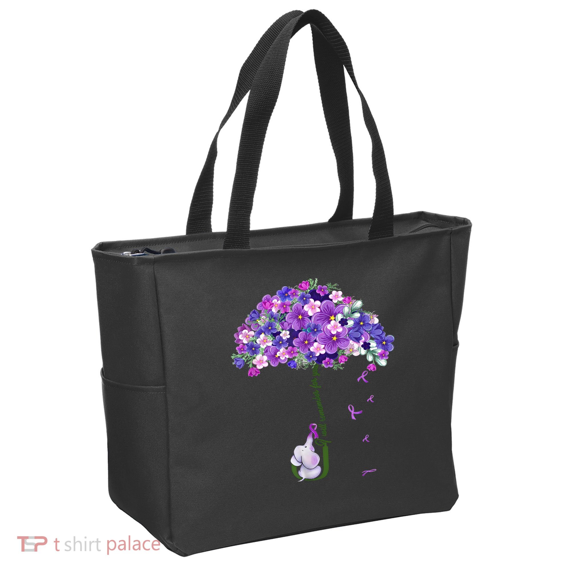 Alzheimer Awareness Elephant I Will Remember For You Supporter Alzheimer Tote Bag