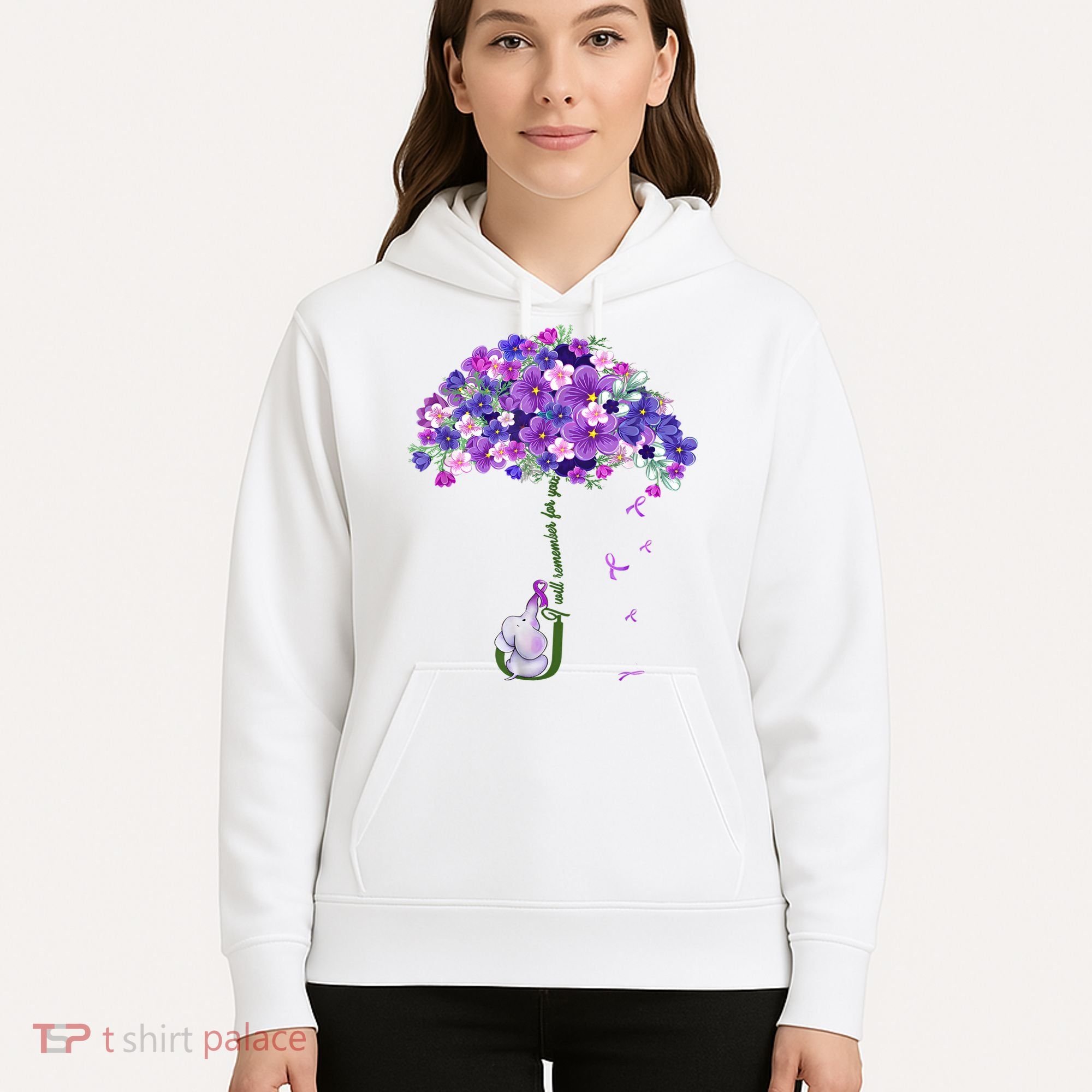 Alzheimer Awareness Elephant I Will Remember For You Supporter Alzheimer Hoodie