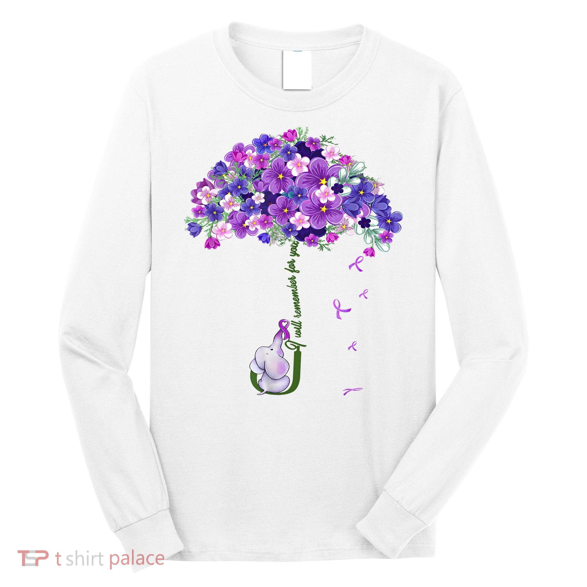 Alzheimer Awareness Elephant I Will Remember For You Supporter Alzheimer Long Sleeve Shirt