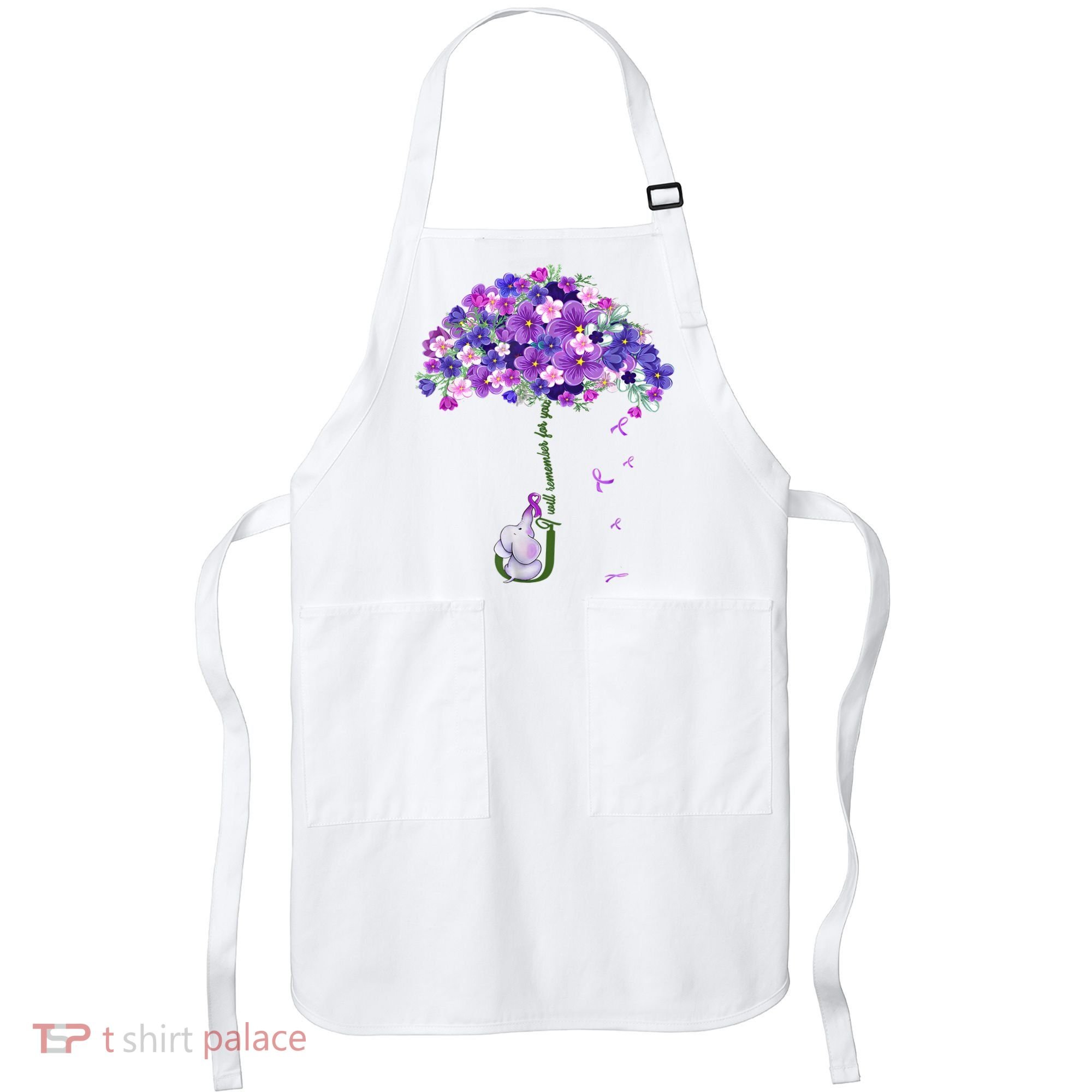 Alzheimer Awareness Elephant I Will Remember For You Supporter Alzheimer Apron