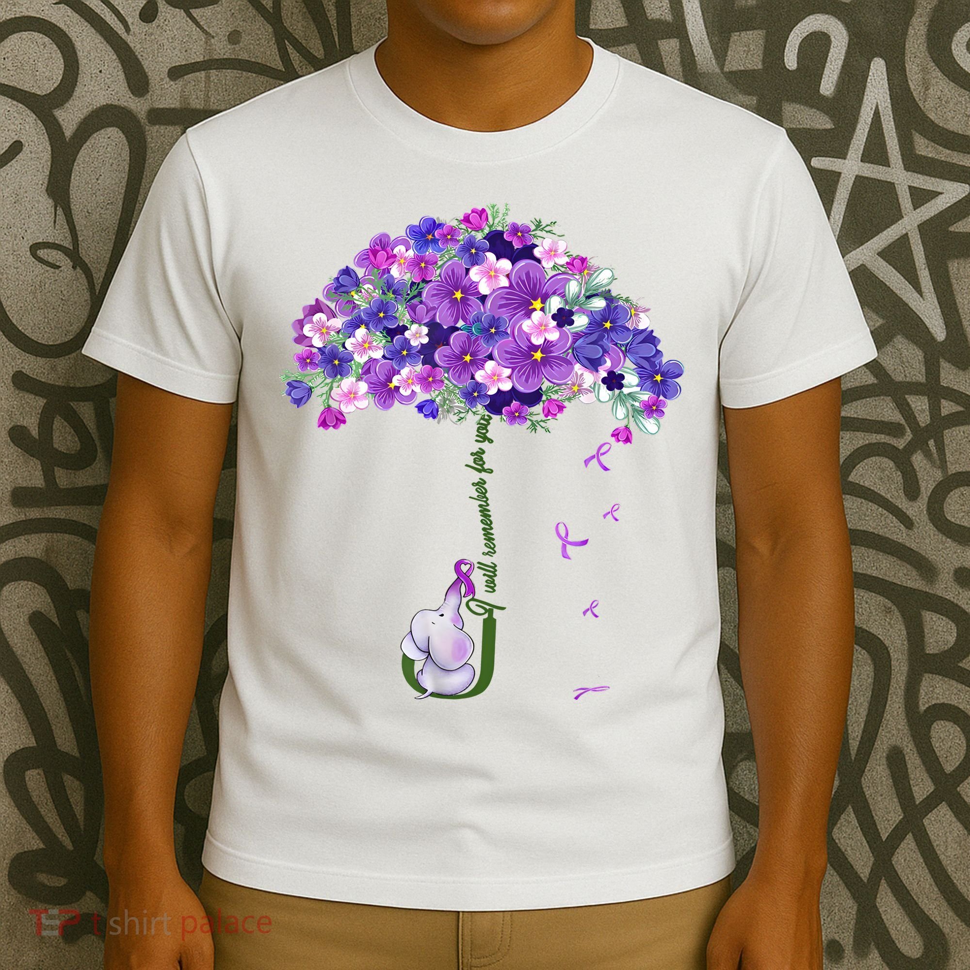 Alzheimer Awareness Elephant I Will Remember For You Supporter Alzheimer T-Shirt