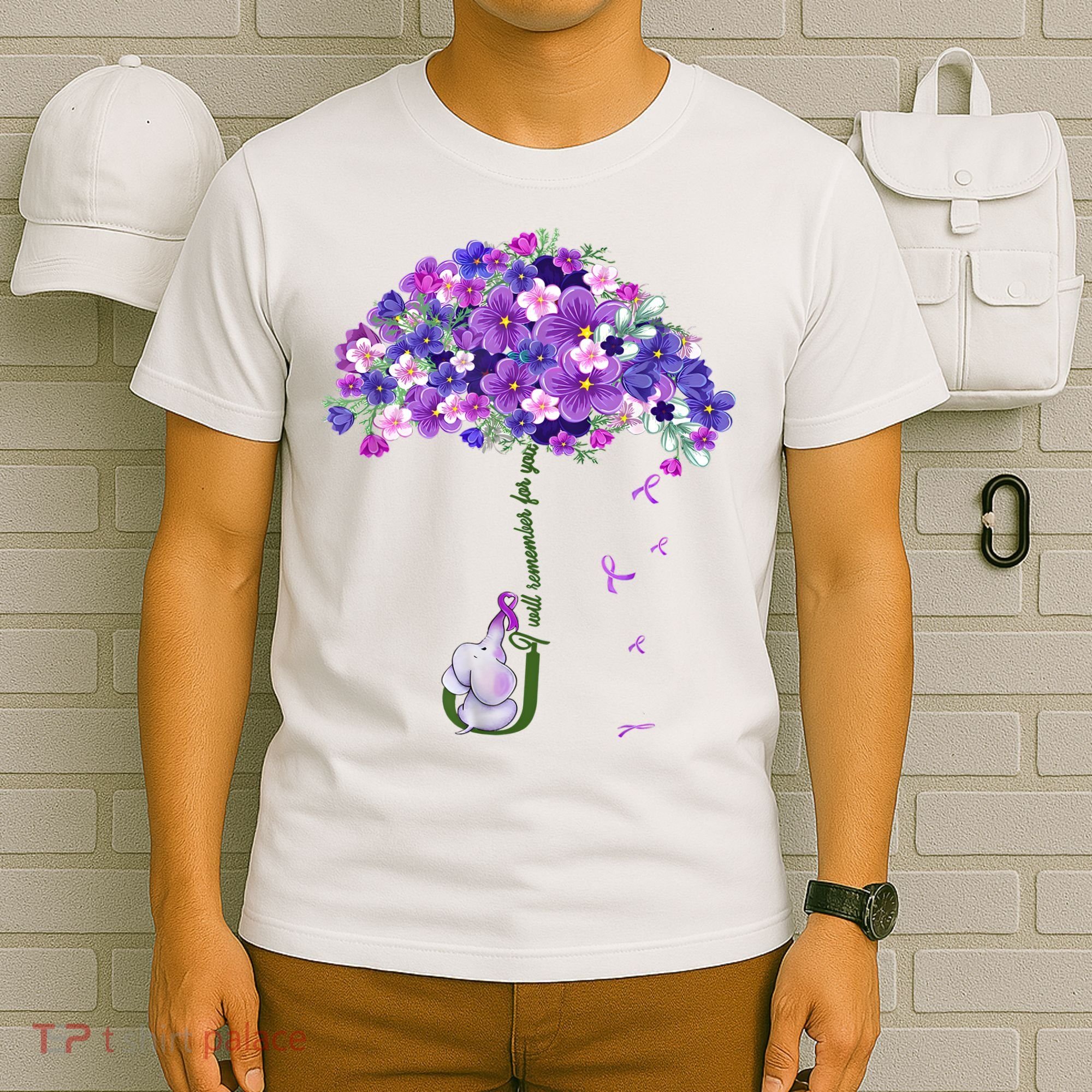 Alzheimer Awareness Elephant I Will Remember For You Supporter Alzheimer T-Shirt