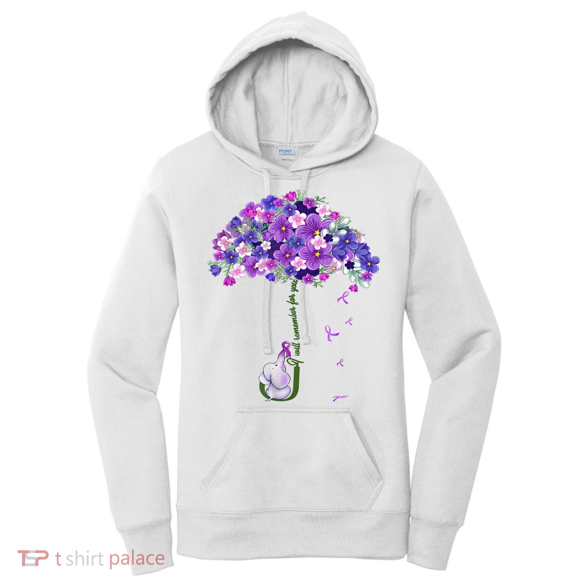 Alzheimer Awareness Elephant I Will Remember For You Supporter Alzheimer Women's Hoodie
