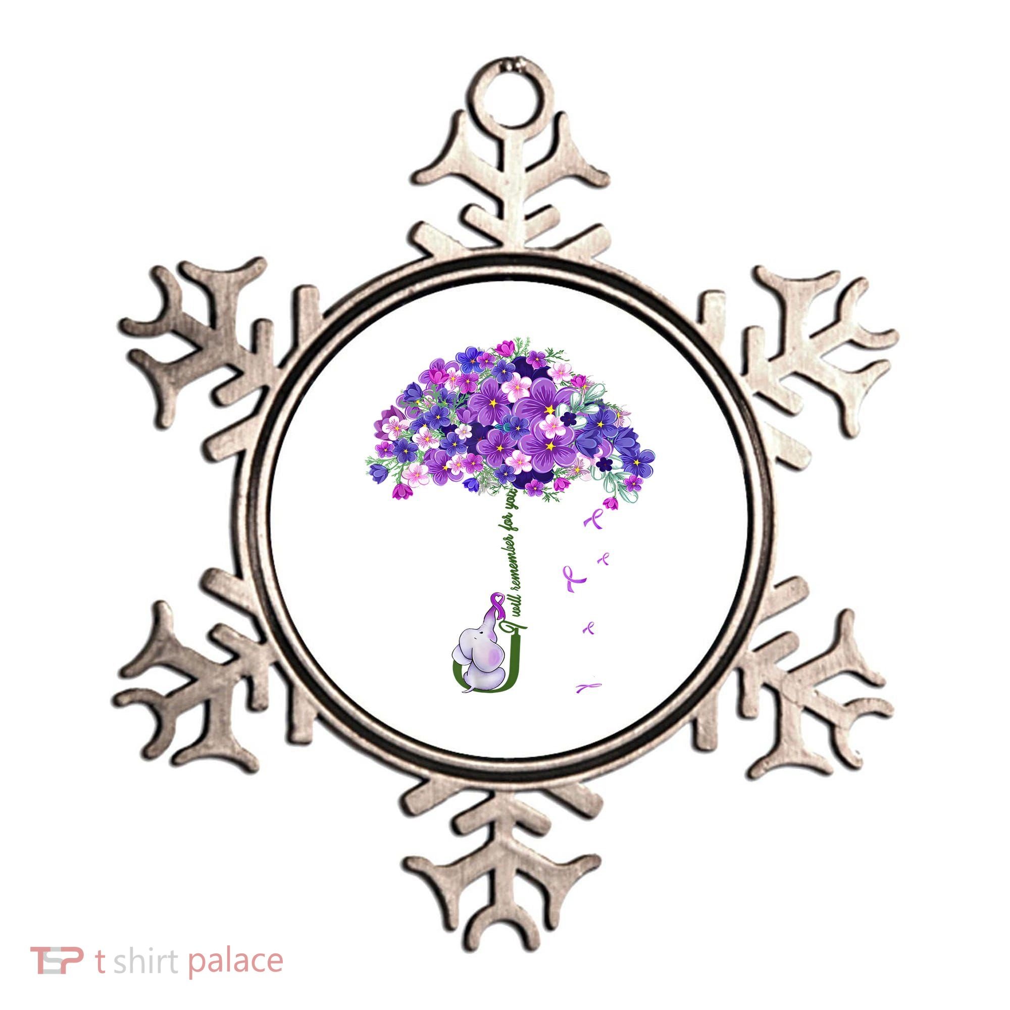 Alzheimer Awareness Elephant I Will Remember For You Supporter Alzheimer Ornament