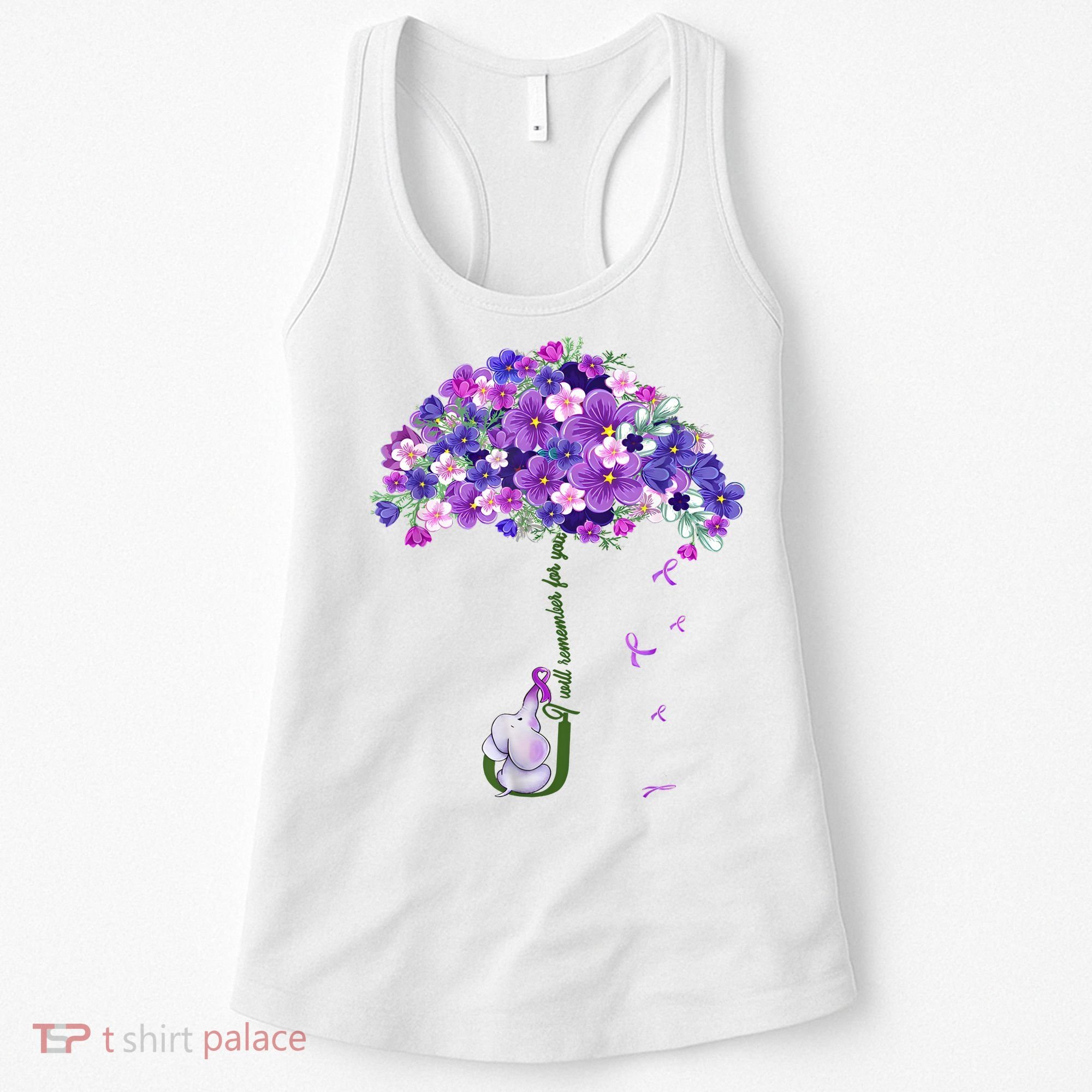 Alzheimer Awareness Elephant I Will Remember For You Supporter Alzheimer Women's Tank Top