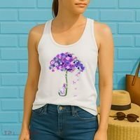 Alzheimer Awareness Elephant I Will Remember For You Supporter Alzheimer Women's Tank Top thumb 2