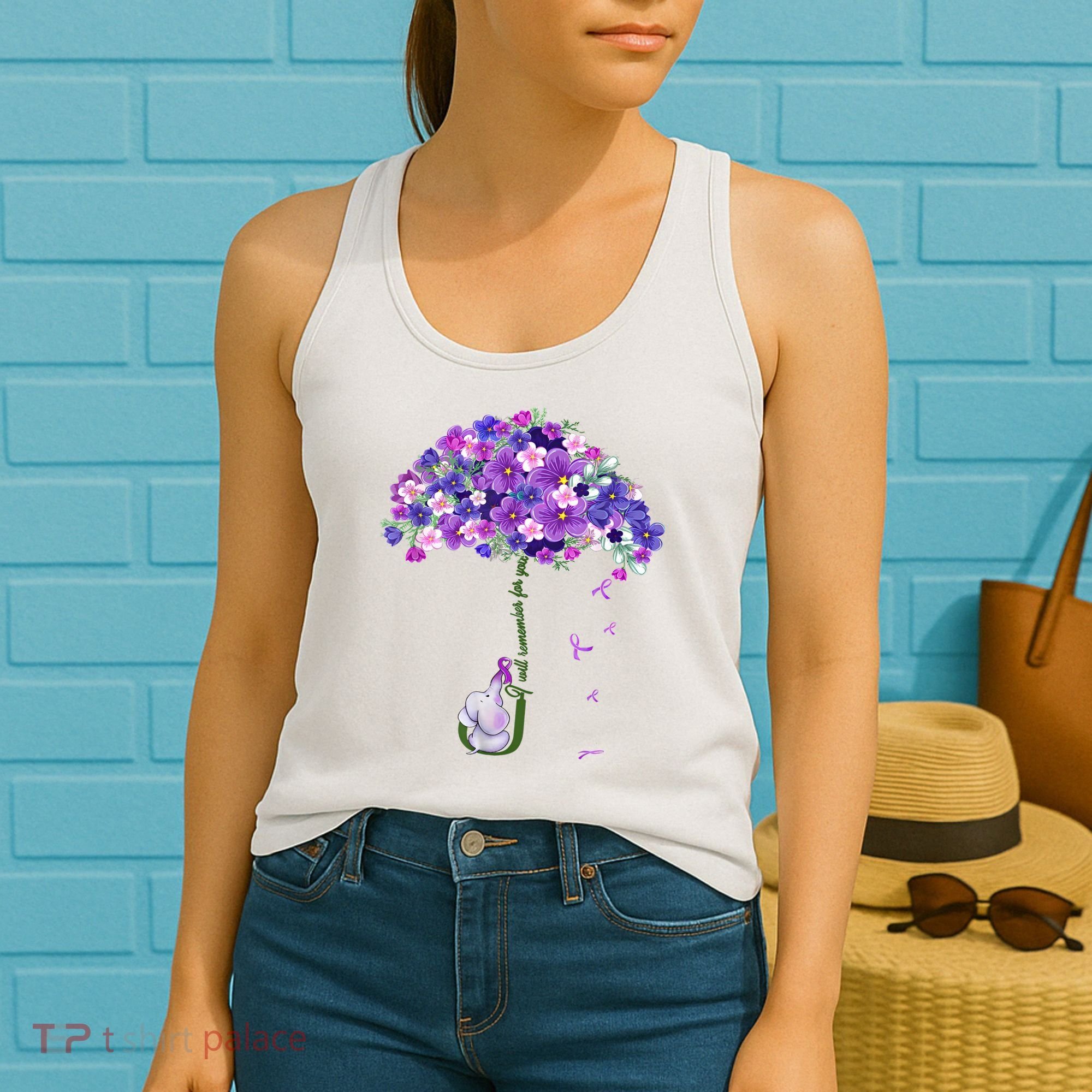 Alzheimer Awareness Elephant I Will Remember For You Supporter Alzheimer Women's Tank Top