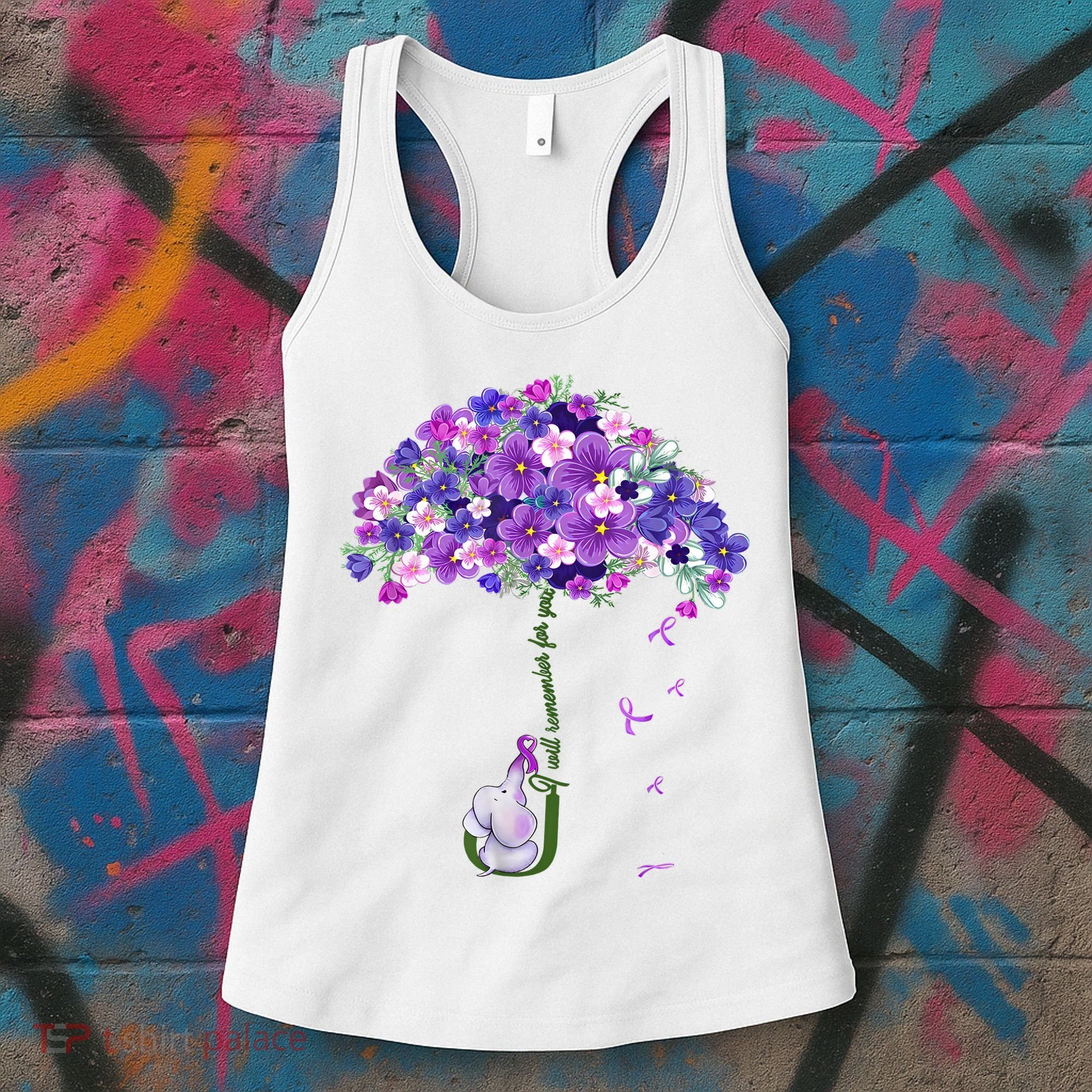 Alzheimer Awareness Elephant I Will Remember For You Supporter Alzheimer Women's Tank Top