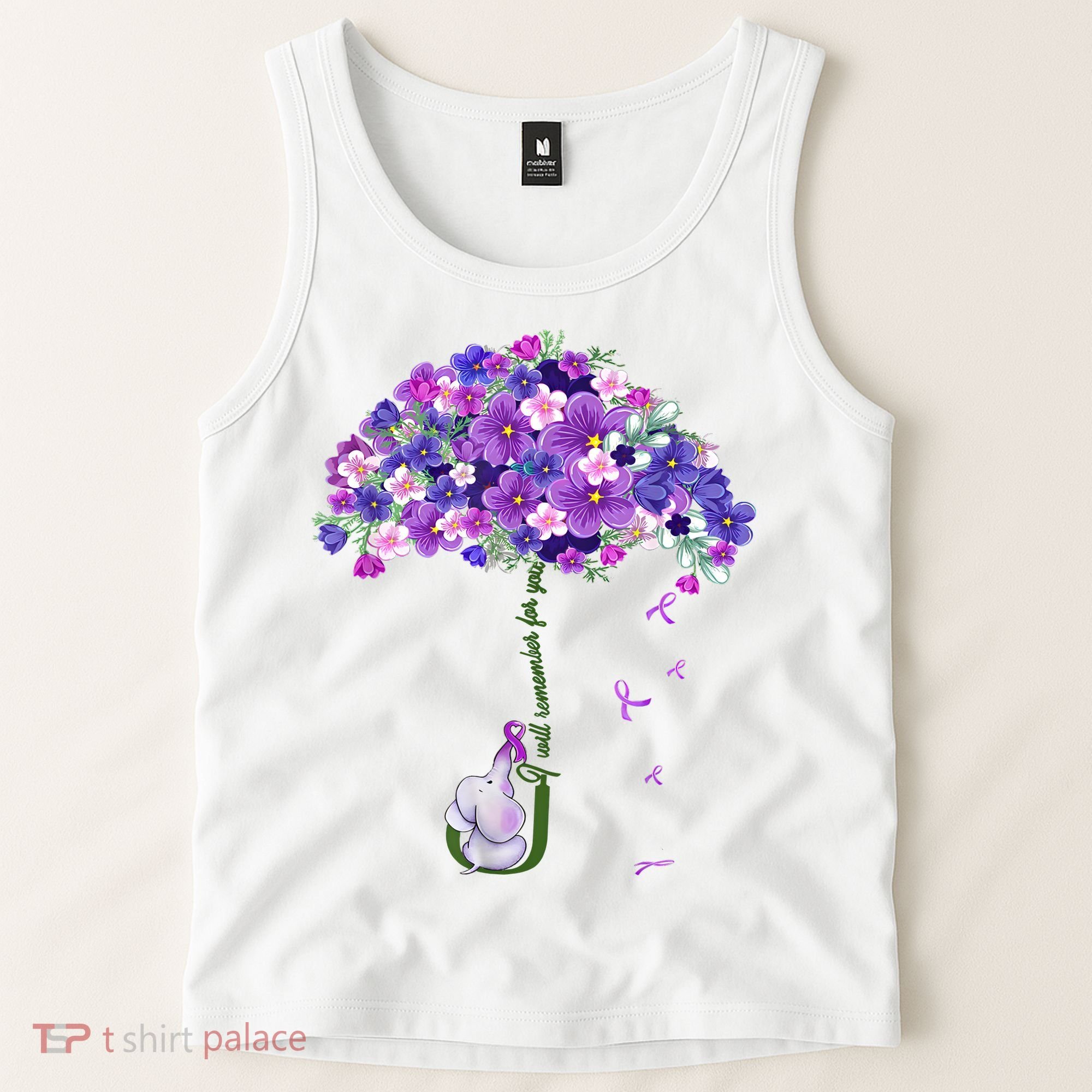 Alzheimer Awareness Elephant I Will Remember For You Supporter Alzheimer Tank Top