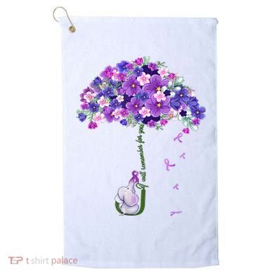 Alzheimer Awareness Elephant I Will Remember For You Supporter Alzheimer Golf Towel