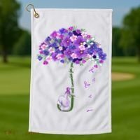 Alzheimer Awareness Elephant I Will Remember For You Supporter Alzheimer Golf Towel thumb 1