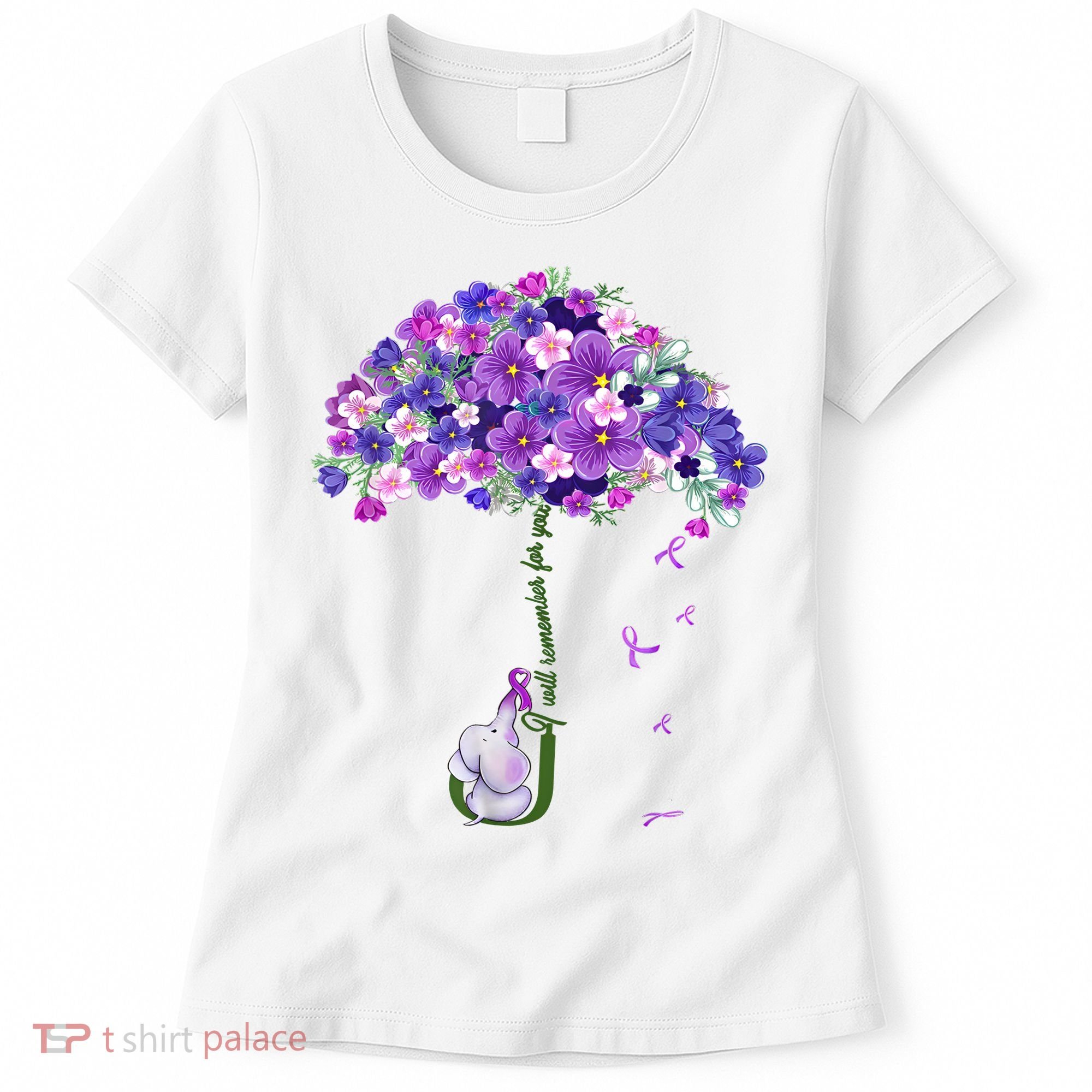 Alzheimer Awareness Elephant I Will Remember For You Supporter Alzheimer Women's T-Shirt