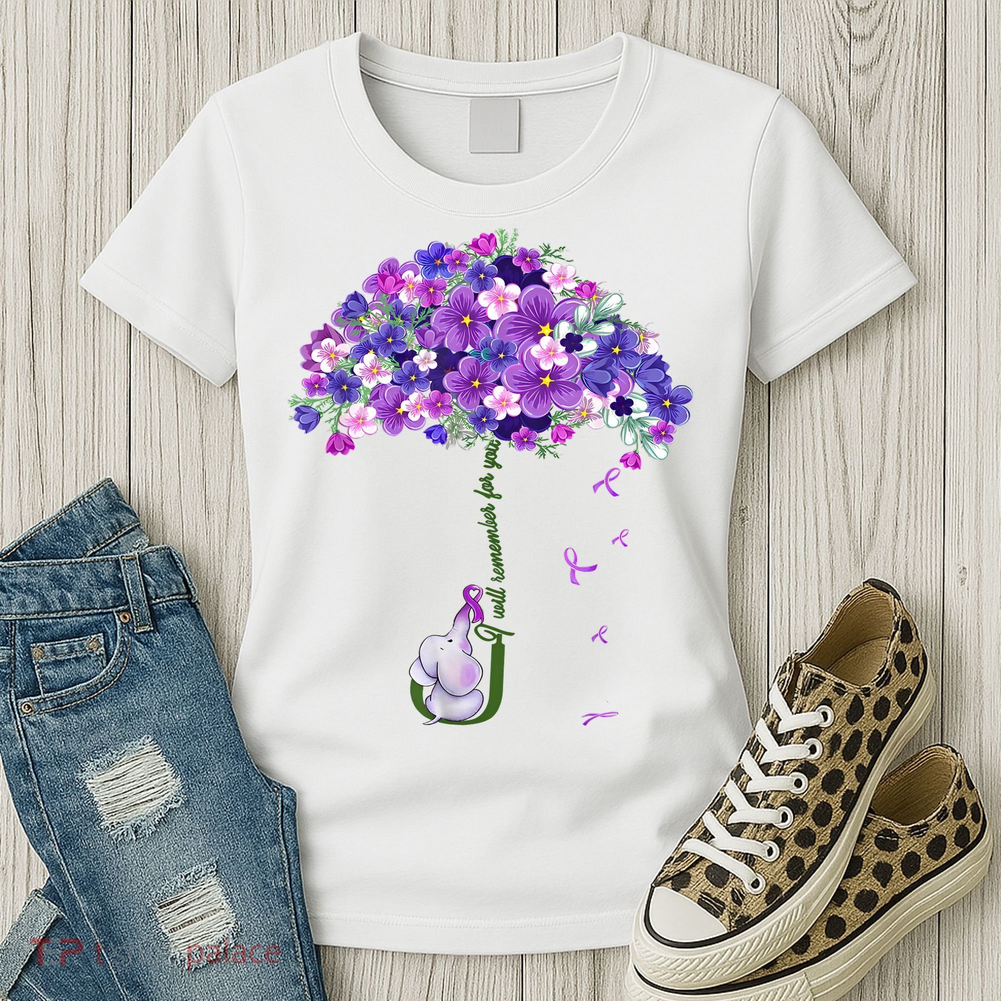 Alzheimer Awareness Elephant I Will Remember For You Supporter Alzheimer Women's T-Shirt
