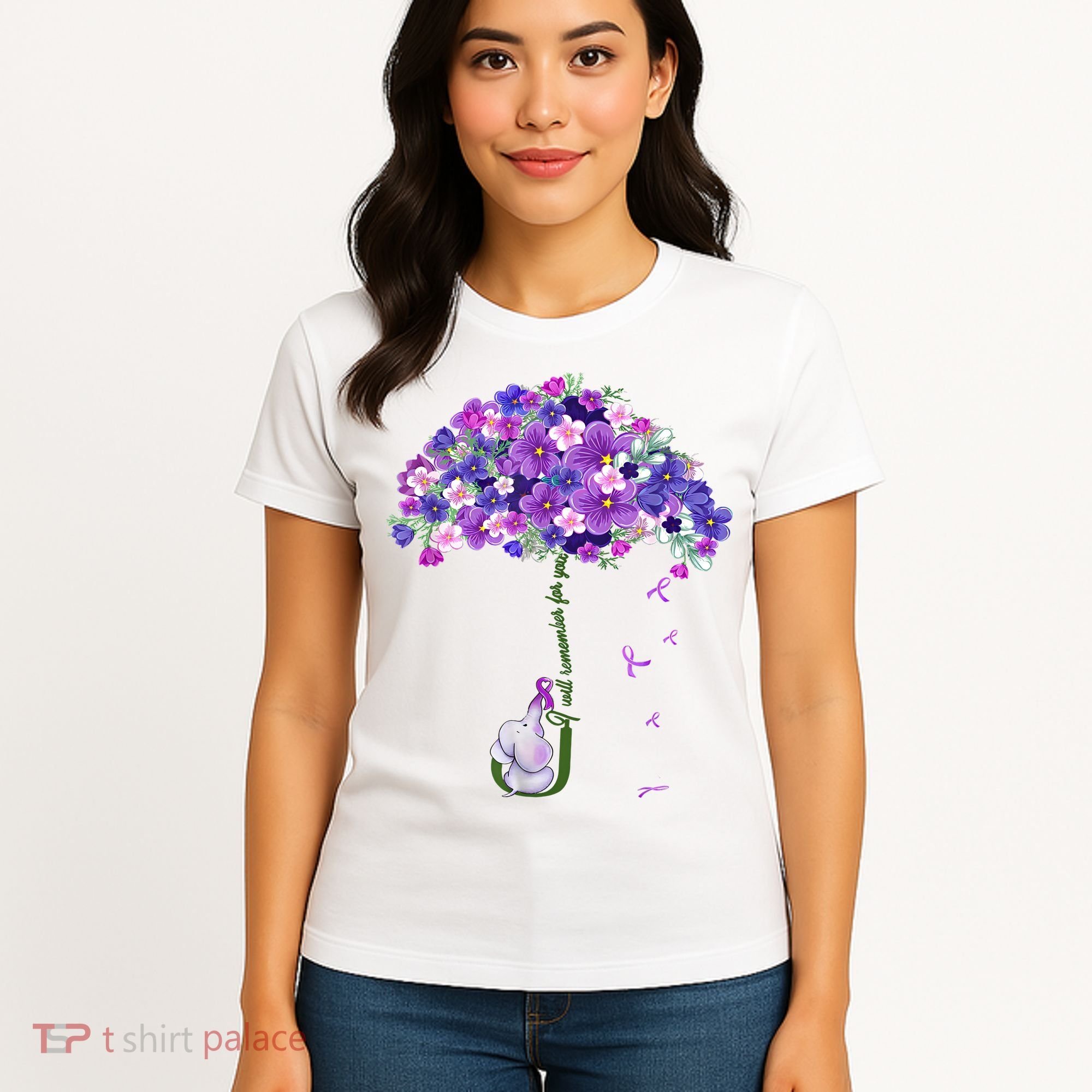 Alzheimer Awareness Elephant I Will Remember For You Supporter Alzheimer Women's T-Shirt