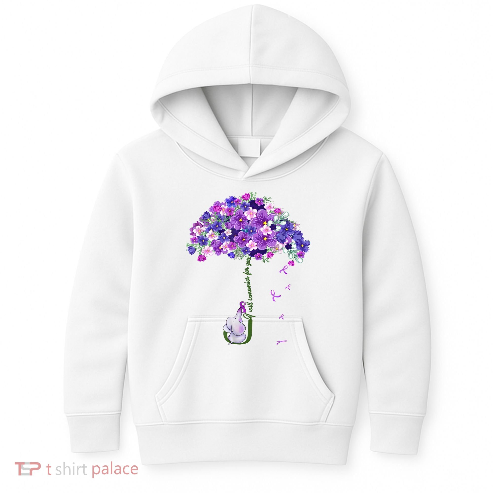 Alzheimer Awareness Elephant I Will Remember For You Supporter Alzheimer Kids Hoodie