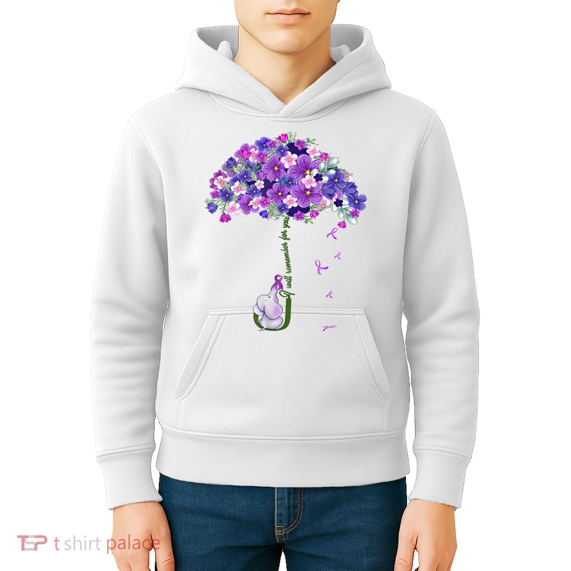 Alzheimer Awareness Elephant I Will Remember For You Supporter Alzheimer Kids Hoodie