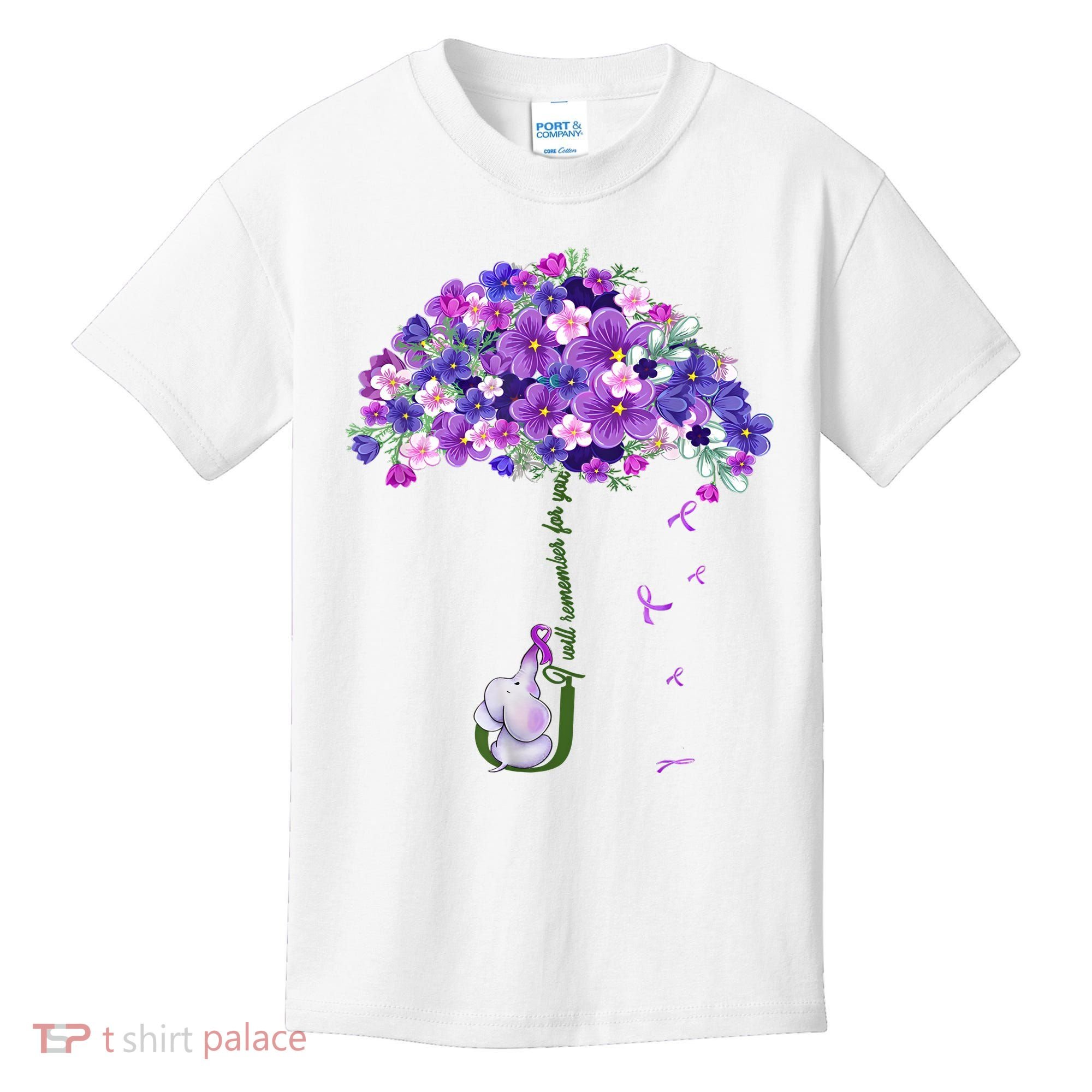 Alzheimer Awareness Elephant I Will Remember For You Supporter Alzheimer Kids T-Shirt