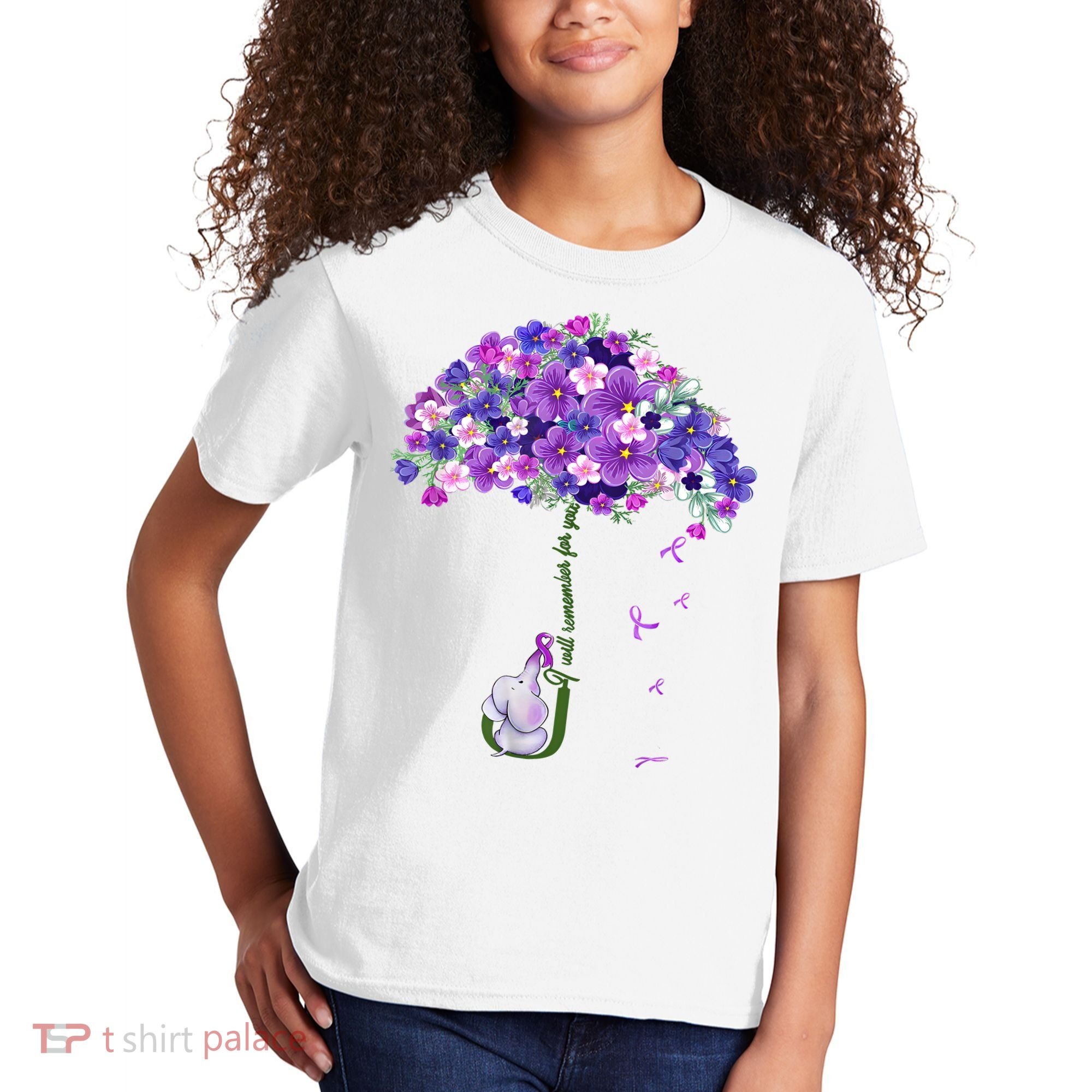 Alzheimer Awareness Elephant I Will Remember For You Supporter Alzheimer Kids T-Shirt