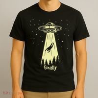 Alien Abduction Finally Aliens T-Shirt thumb 3