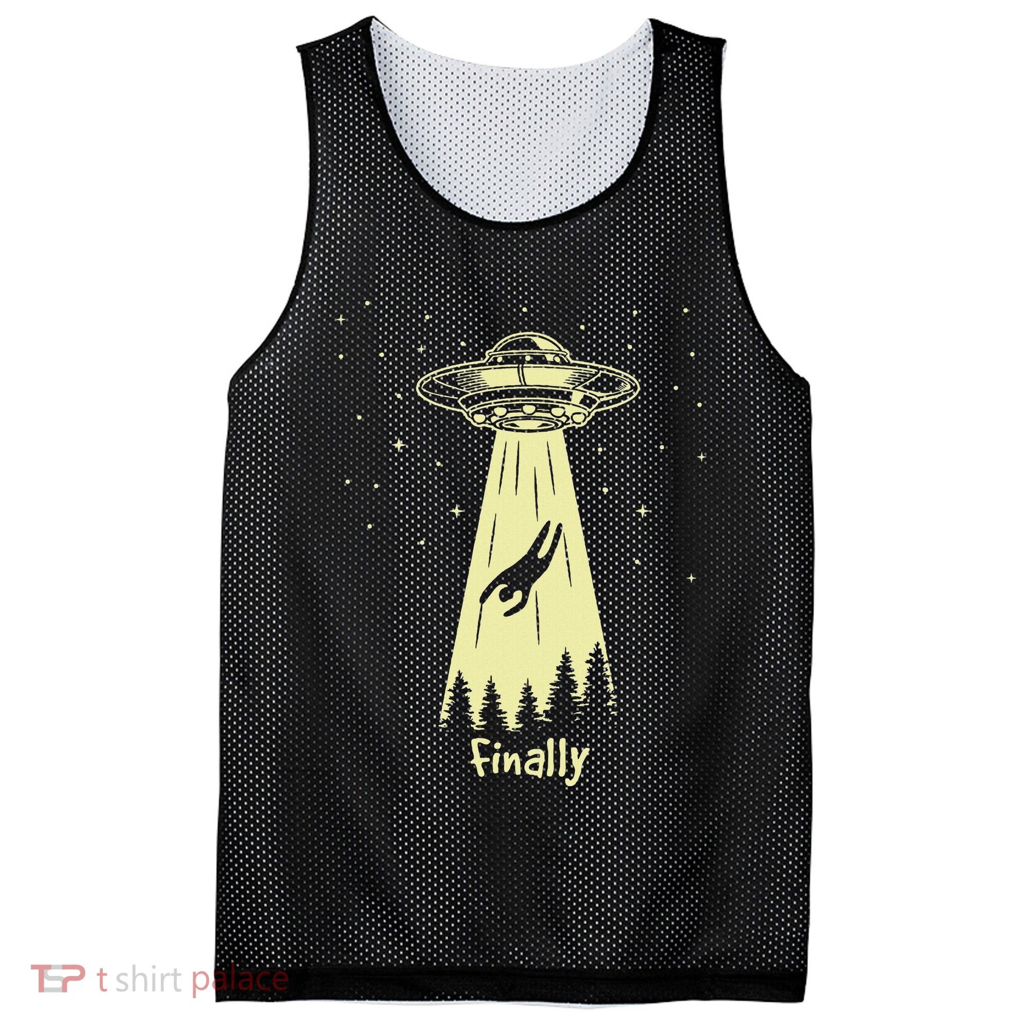 Alien Abduction Finally Aliens Mesh Reversible Basketball Jersey Tank
