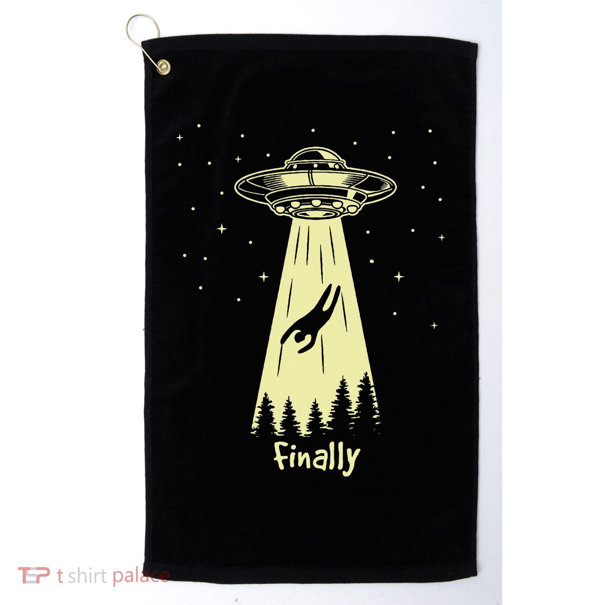 Alien Abduction Finally Aliens Golf Towel