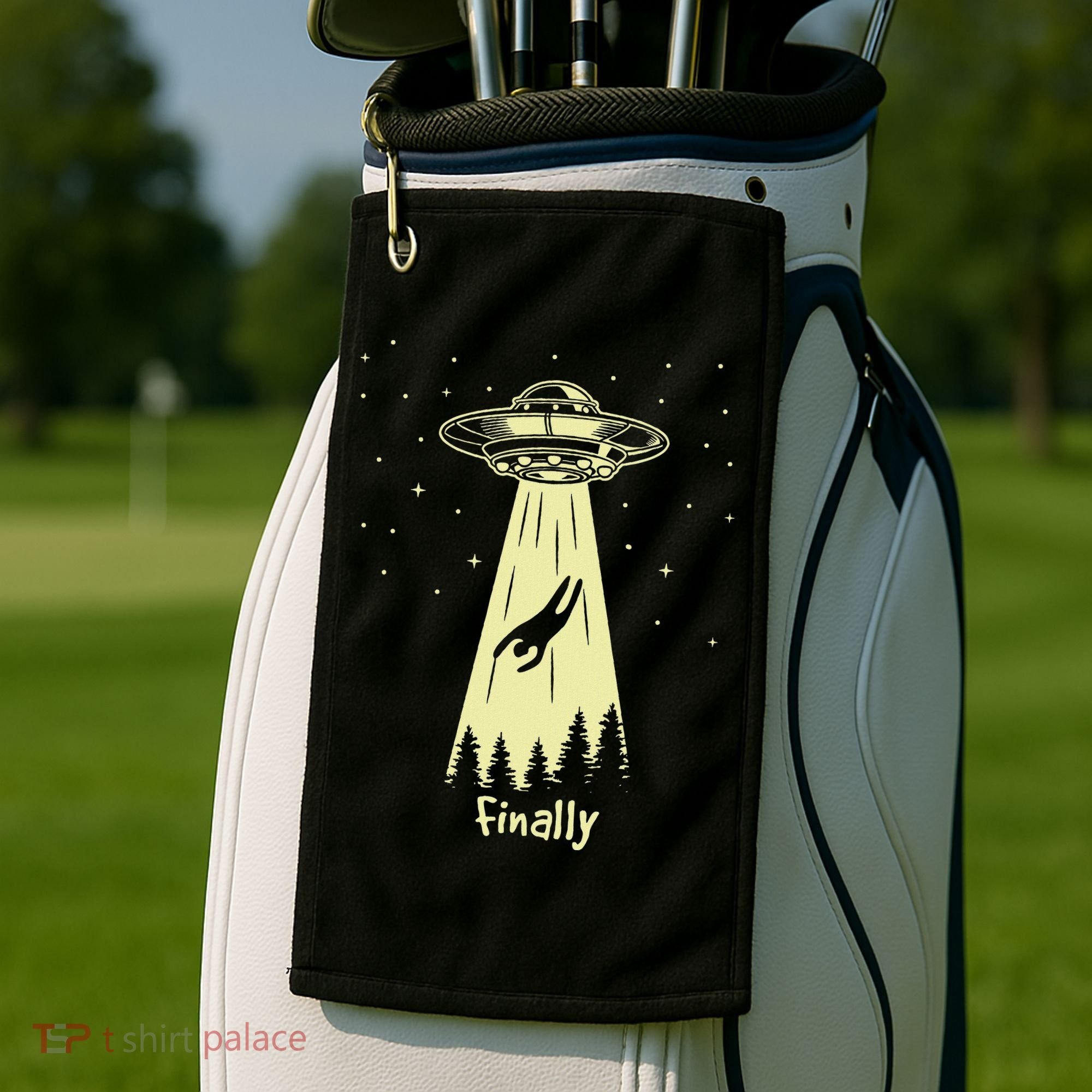 Alien Abduction Finally Aliens Golf Towel
