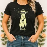 Alien Abduction Finally Aliens Women's T-Shirt thumb 2