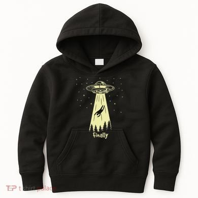 Alien Abduction Finally Aliens Kids Hoodie