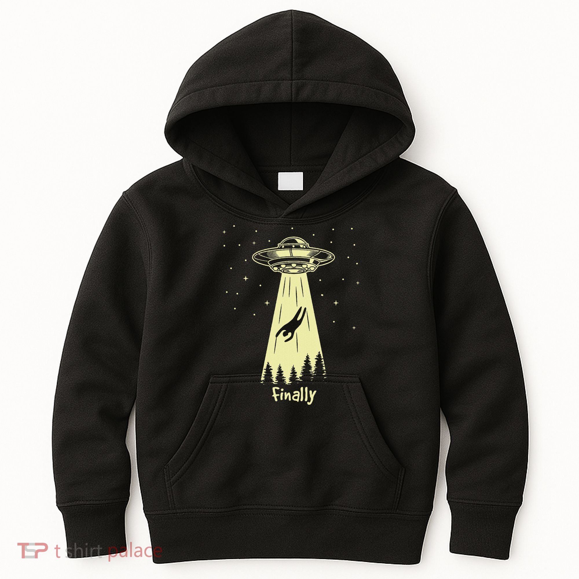 Alien Abduction Finally Aliens Kids Hoodie