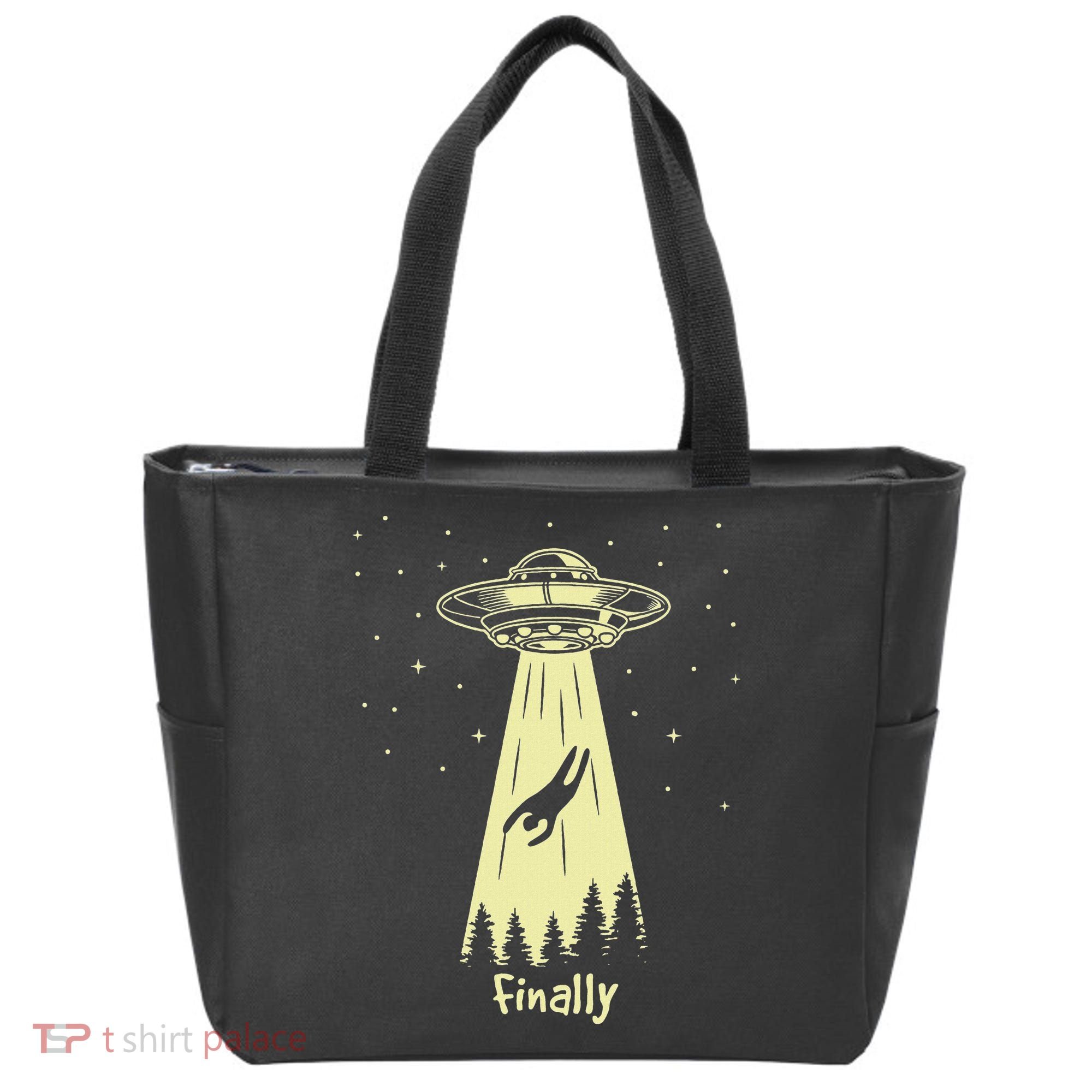 Alien Abduction Finally Aliens Tote Bag