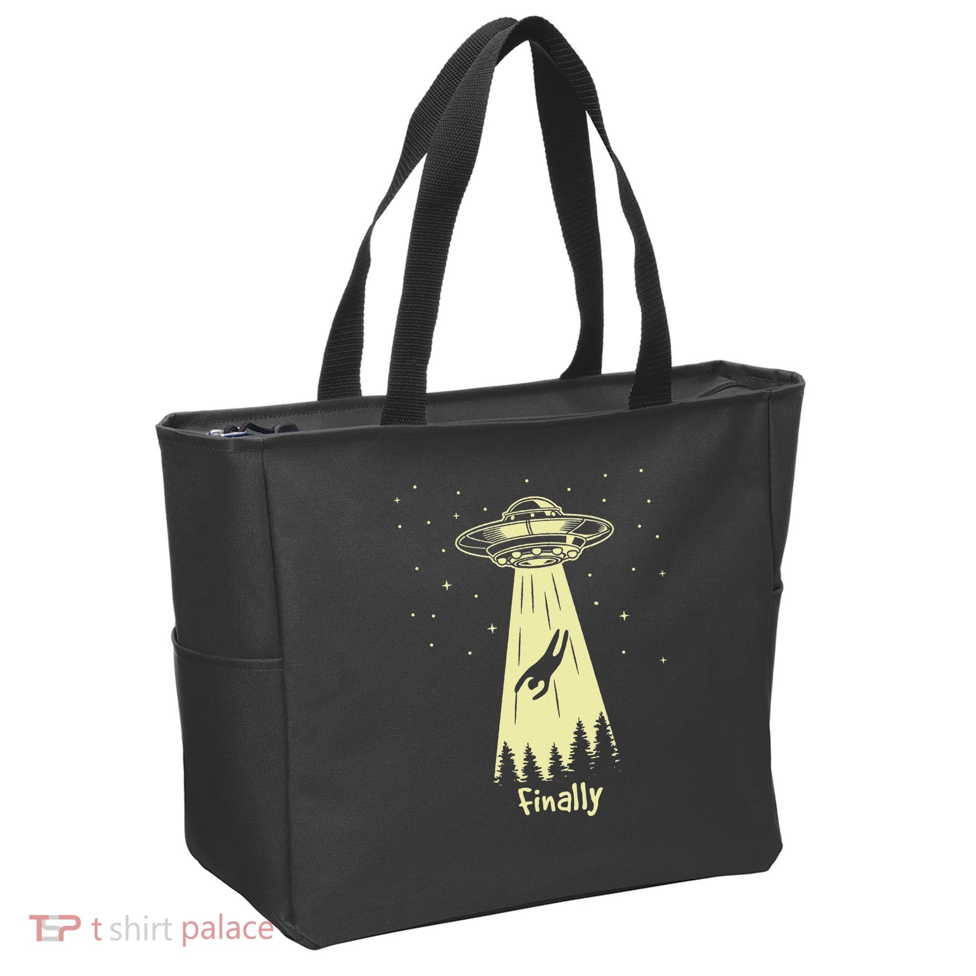 Alien Abduction Finally Aliens Tote Bag
