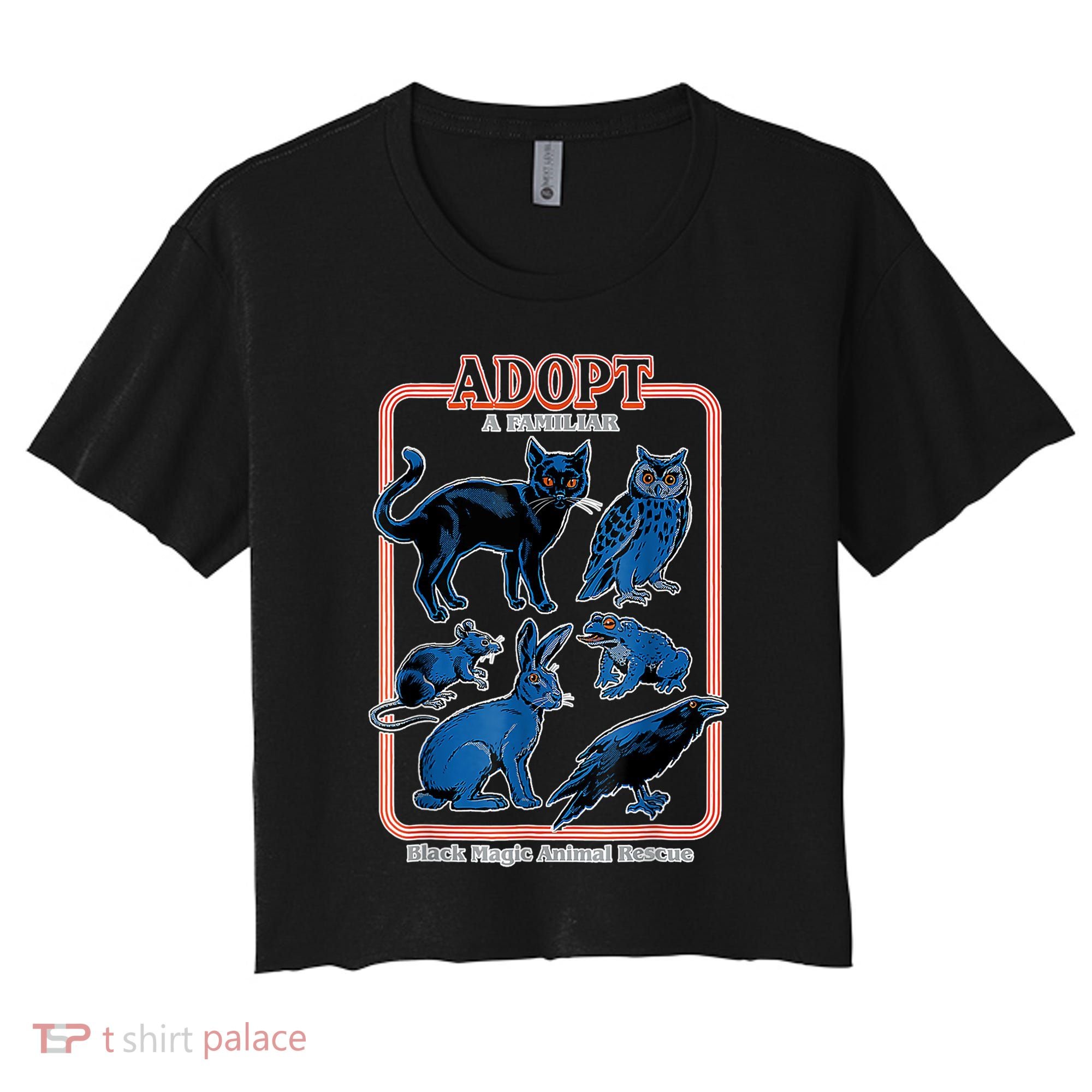 Adopt A Familiar Creepy Animal Halloween Costume Women's Crop Top Tee