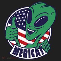 Alien American Flag Funny Merica Women's Sweatshirt thumb 2