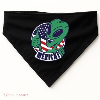 Alien American Flag Funny Merica USA-Made Doggie Bandana