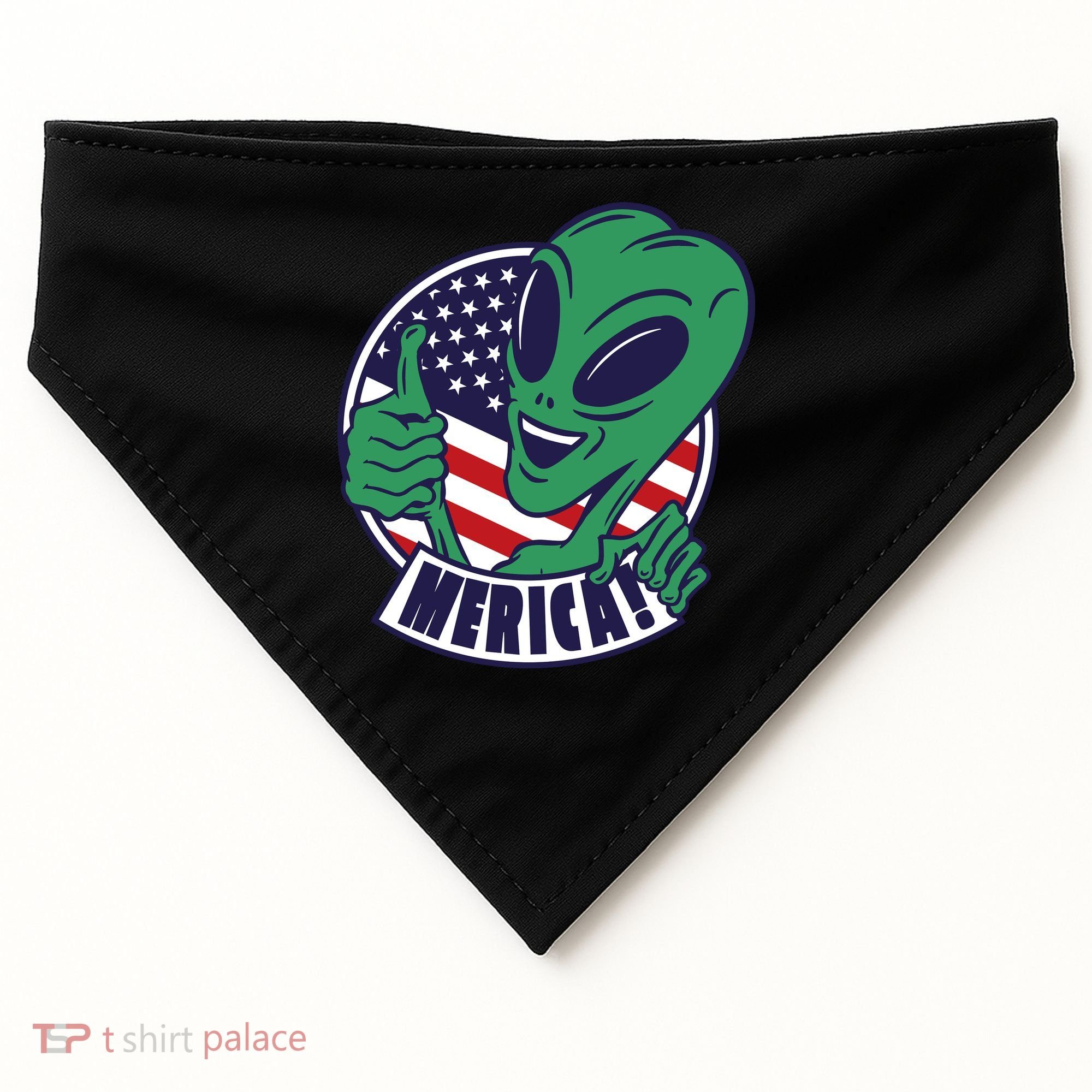 Alien American Flag Funny Merica USA-Made Doggie Bandana